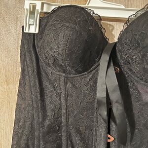 Savage X Fenty NWT Black Lace Adjustable Corset Size Large